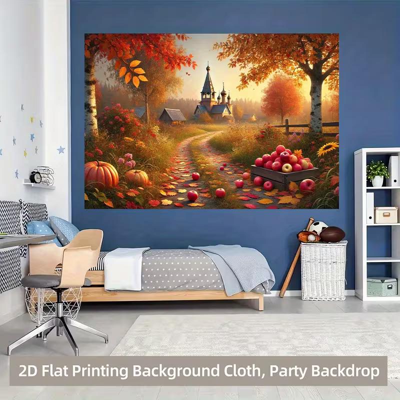 2D Peaceful Thanksgiving Countryside Nature Backdrop Cloth