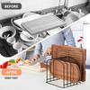 Trays Storage Rack Metal Tray Organizer for Kitchen Counter Cutting Board Rack Modern Versatile Pallet Shelf for Home & Commercial Use