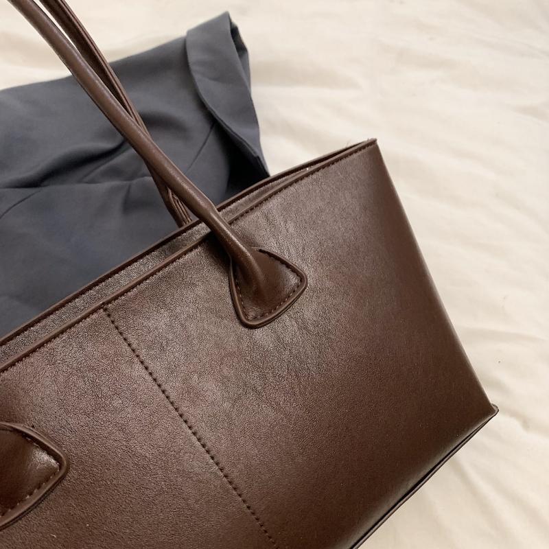 Burgundy Underarm Shoulder Bags For Women Pure Color PU Leather Large Capacity Casual Tote Bags 2026 Winter New Luxury Handbags