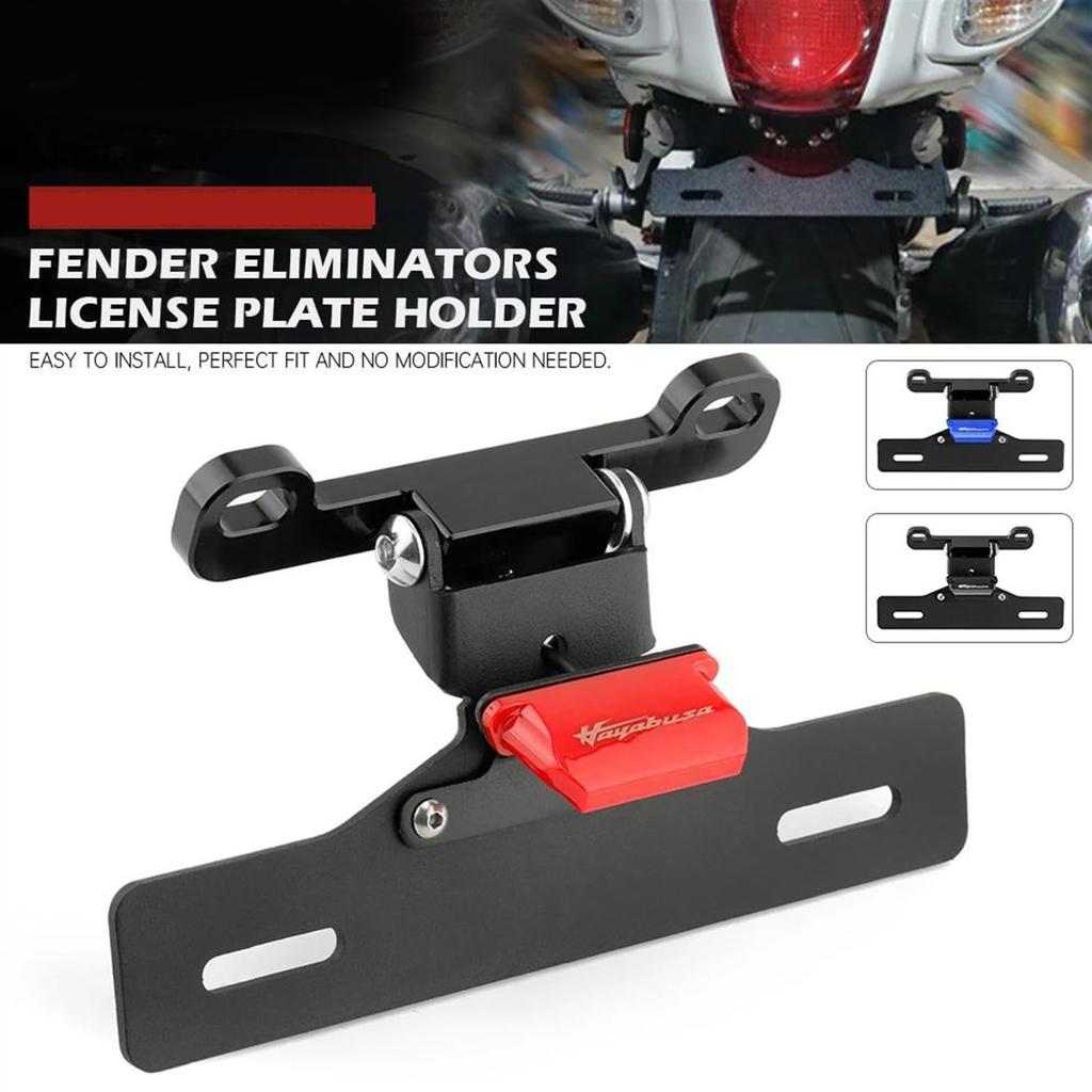 License Plate Holder Suzuki Hayabusa GSX1300R 2008-2020 Motorcycle Tail Frame Bracket License Plate Holder License Plate Holder (Color: Black)