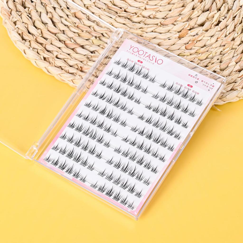 YOOTASIO False Eyelashes - No Glue Needed 1-Second Eyelash Extensions. Long-lasting, High Adhesion. Cute, 3D Look. No Glue Required. Partial False