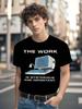 Lumon Industries Graphic - "The Work Is Mysterious and Important" Workplace Tee - Black Shirt with White Text - Office & Casual Casual Attire T-shirt