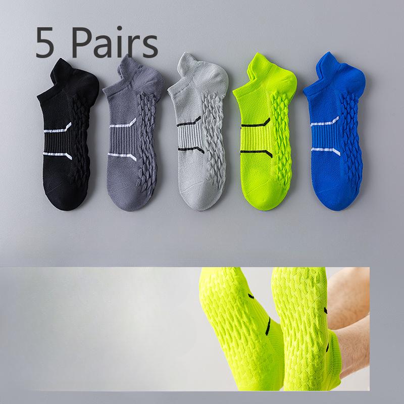 5 Pairs of Men's Summer Thin Type Breathable Deodorizing 7a Antibacterial Running Badminton Socks