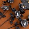 Halloween Themed Decor Eyeball Flower Stem, Artificial Rose Floral Pick with Eyeball, Party Decorations Gothic Black Branches for Vase, Home