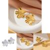 Beautiful French Court Style Gold And Silver Floral Earrings With Geometric Shapes