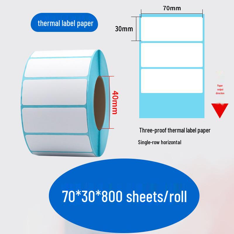 Durable Self-Adhesive Thermal Label Paper for Electronic Scales - Barcode Stickers (Sizes: 80x60, 50x40, 30)