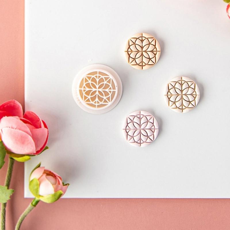 Vintage Flower Soft Pottery Earring Mold Car Keychain Pendant Decoration Supplies for Children Adult DIY Crafts