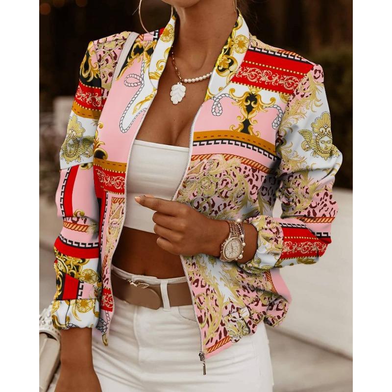 IHUASU Autumn Long Sleeve Zipper Decorated Cardigan Coat Small Jackets & Coats