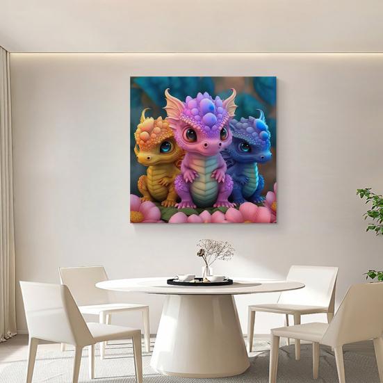 1 Set 5D Diamond Painting Kit Cute Cartoon Animals Pattern Vibrant Color Enhance Creativity Reduce Stress Mosaic Art Craft Kit