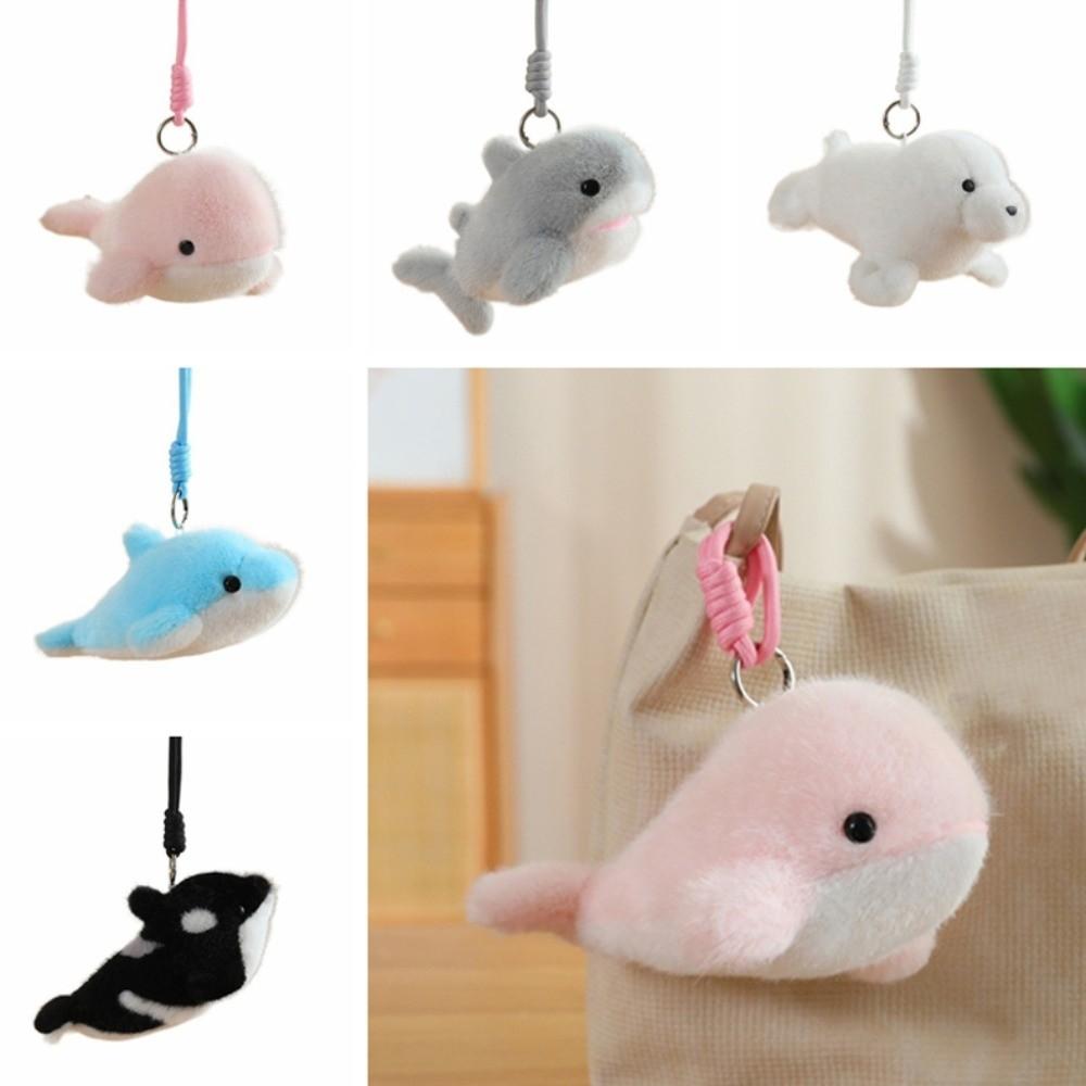 Backpack Charms Dolphin Plush Doll Keychain Ocean Animal Plush Doll Key Rings  Festival Party Decor