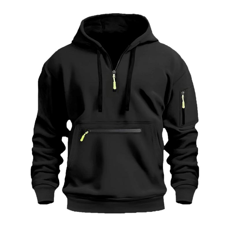 

New Velvet Sweatshirt Sports Casual Zipper Hoodie Sweatshirt Jacket Tops In Autumn and Winter M чёрный