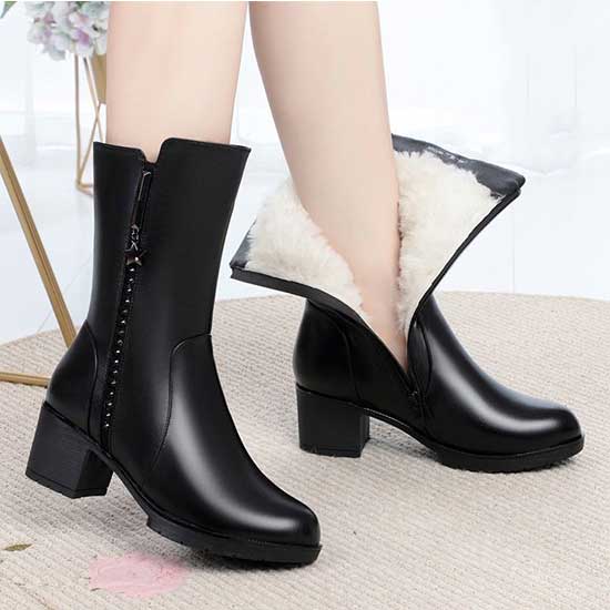 Botas de invierno para mujer Botas largas Mujer Tacón alto Moda Lana Botas  de nieve Mujer comprar a buen precio — entrega gratuita, reseñas reales con  fotos — Joom