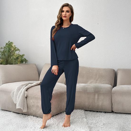 2 Piece Women's Pajama Set Long Sleeve Top with Jogger Pants Pjs Set Fall Loose Sleepwear Lounge Set