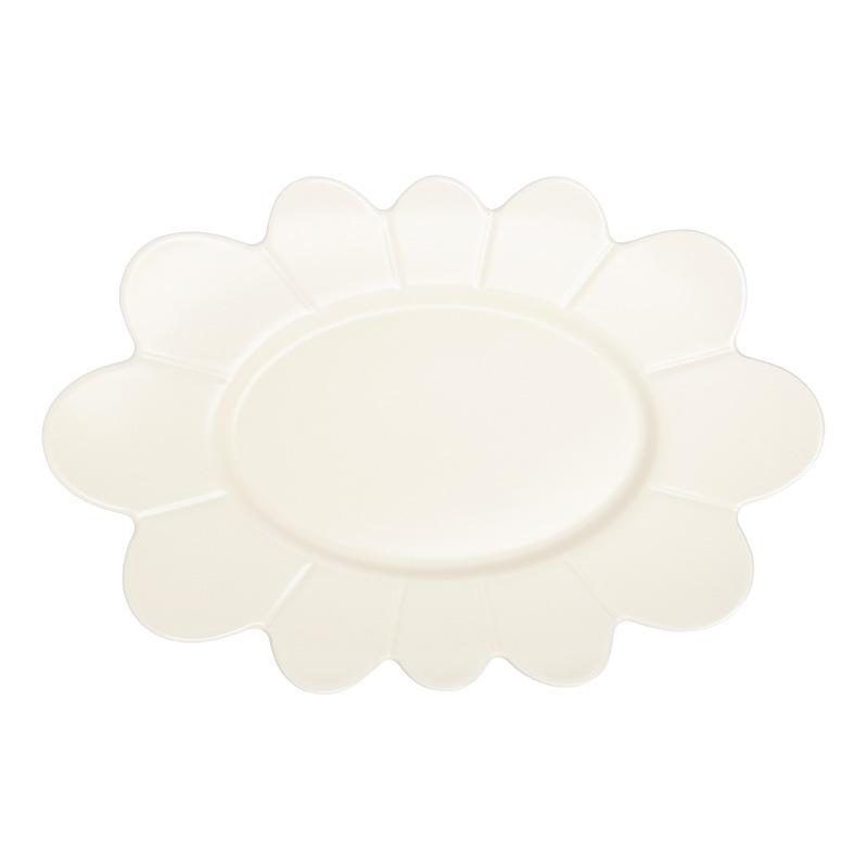 Minimalist Style Flower Ceramic Plate Fish Plate Creative Western Food Plate Fruit Salad Plate Vegetable Plate Tableware Plate