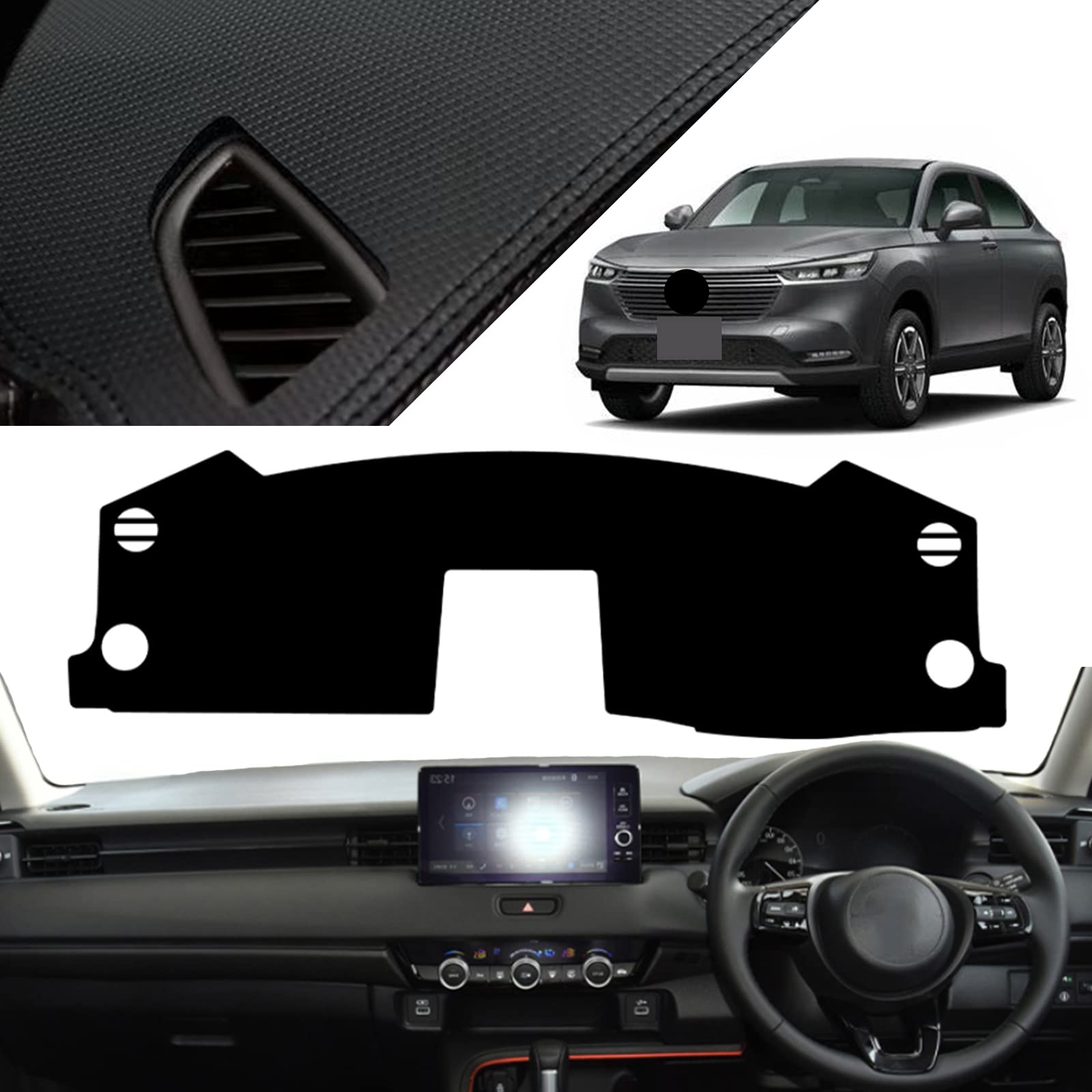 

Honda New Vezel Коврик на приборную панель Серия RV Vezel RV3 RV4 RV5 RV6 Совместим с 2023 Защитный коврик Кожаный материал Солнцезащитный Пылезащитный Затемняющий