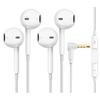 Wired Earbuds 3.5mm Headphones with Mic, 90° Plug In Earbuds Clear Call HiFi Stereo Earphones for iPhone Samsung PC Laptop Chromebook Switch