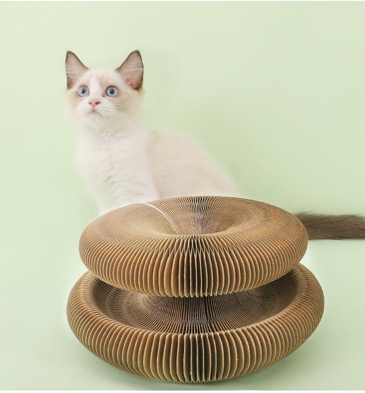 Magic Accordion Cat Scratcher with Ball & Bell - Popular Cat Climbing Toy