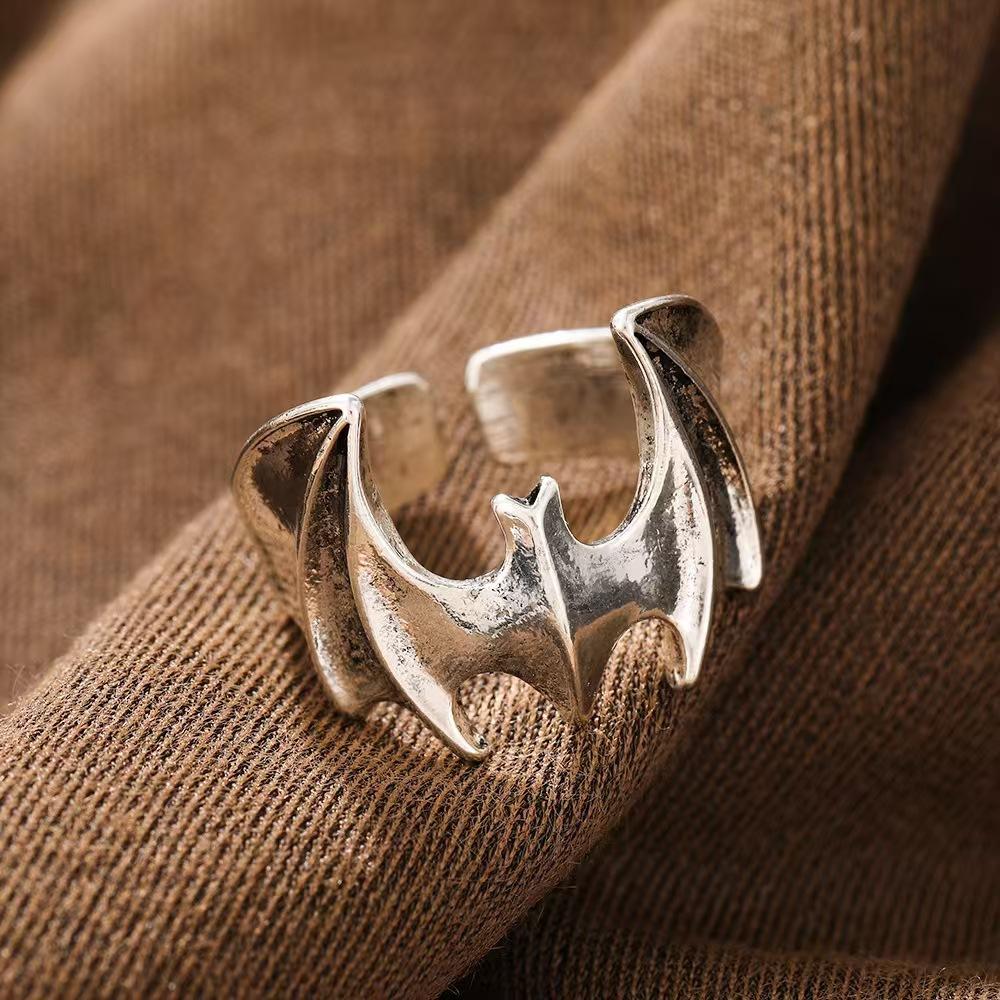 Retro Bat Ring Zinc Cold Style Fashionable Adjustable Men's Trendy Bracelet Ring