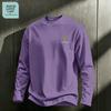 Jeanswest Life Men's Minimalist Clover Print Long-Sleeve Cotton Crewneck T-Shirt