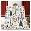1pc Christmas Nutcracker Camping Blanket, Multi - Season Universal for Bedroom Living Room Camping, Flannel 2D Flat Decor