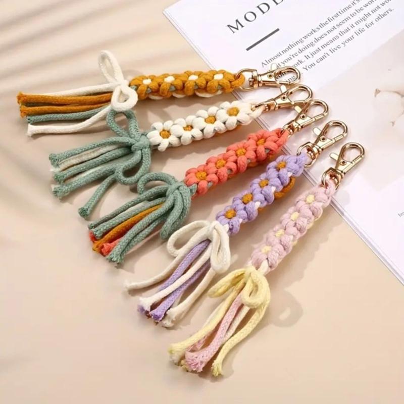 Artistic Handcrafted Cotton Tassels Key Holder Multicolor Tassels Pendant Perfect For Purse Tassels And Daily Use