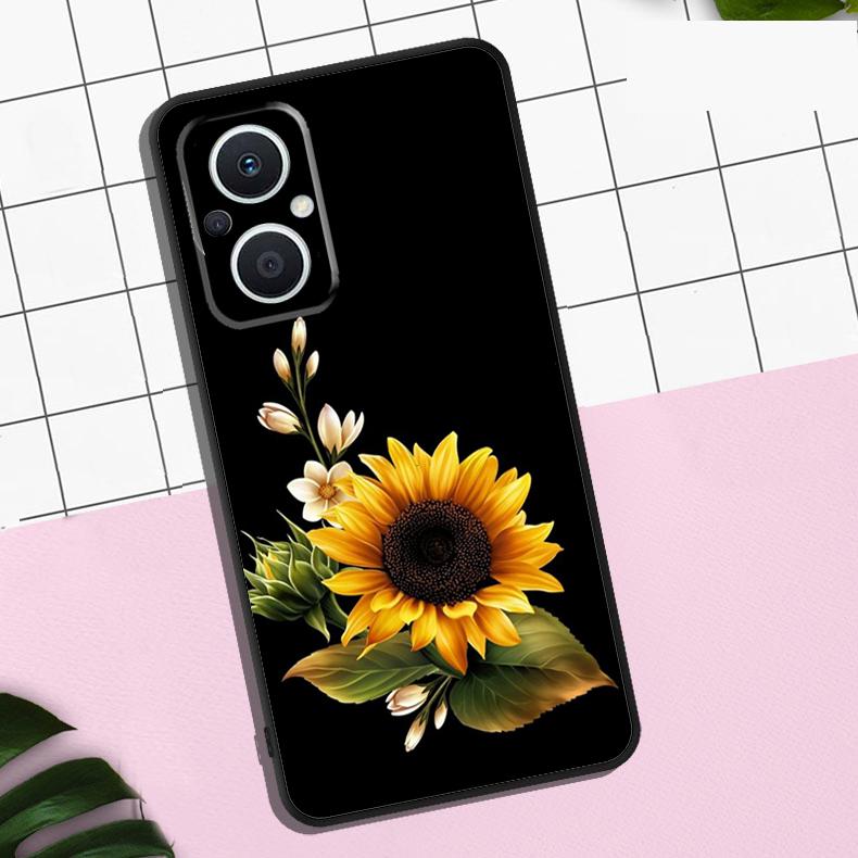 Beautiful Yellow Sunflower Case For OPPO Reno 13 12 11 F 8T 7 8 10 Pro OPPO Find X8 Pro X6 Pro X3 X5 Lite Cover Coque