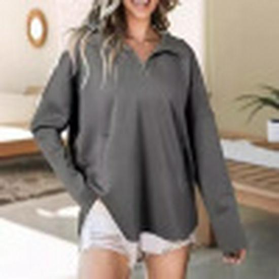 2024 European & American Autumn/Winter Women's Fashion: Trendy Street Style Loose Lapel Zip-Up