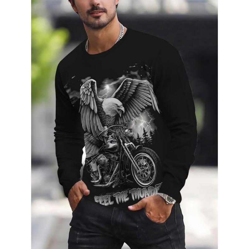 Men's Casual Sport Long Sleeve 3D Print T-Shirt - Breathable, Fitted, Autumn/Winter New Versatile Base Layer