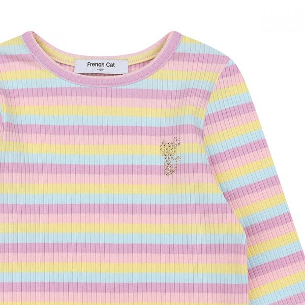 French Cat Pink STripe T shirT q64ddT312p1