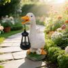 Garden Statue with Solar Light Animal Sculpture Ornament Outdoor Decoration for Porch Courtyard