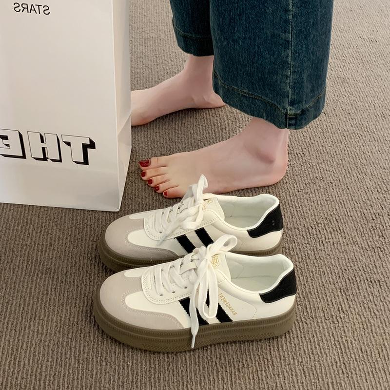 

Женские белые кроссовки Dexun на толстой подошве — повседневная универсальная обувь на весну и осень 2024 года 38 бежевый