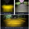 Motorcycle LED Spotlight 12-24V Adjustable Headlight 3570 Chip Lens Yellow Aperture Hi/Lo Beam Light Dual Color White Yellow