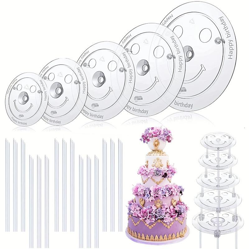 

5 Sizes Round Cake Pans Stand 5 Layers Support Spacer Stand Dessert Frame For Weddings Birthdays Parties Festivals Decorative
