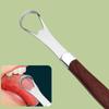 Stainless Steel Wood Grain Tongue Scraper Tongue Coating Cleaner Tongue Coating Brush Oral Tongue Cleaner Tool Fresh Breath