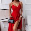 Foreign Trade Cross-border Wholesale Spring/summer New Elegant Solid Color A-line Sexy Sleeveless Mid-length Dress for Women