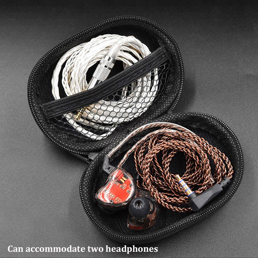 Oval Earphones Storage Bag Dust-proof PU Leather Wired Headphones Protective Case High Quality Portable