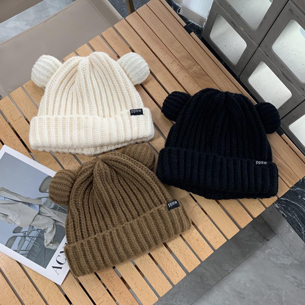 Design Bear Lovely Winter Hat For Women Soft And Warm Knit Beanie With Brim Short