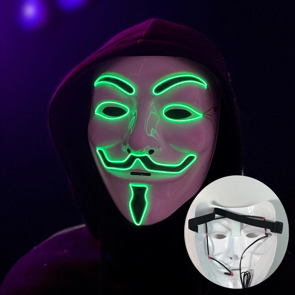 LED Light-Up Mask – A Role-play Mask with a Neon Effect, Perfect for Halloween, Carnivals, Nightclubs and Parties