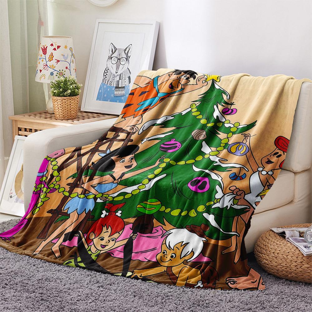 The Flintstones Flannel Blanket, High quality Comfortable for All Seasons, Home Decor, Warmth and Comfort