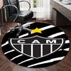1PC round rug Black And White Stripes With Shield Printed Round Area Rug ,Rug For Home Office, Round Chair Rug,Carpet Fan gifts Christmas gift