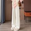High-Waisted Fleece-Lined Chenille Cotton Plush Long Pants, Narrow/Wide-Leg Options, Casual & Fashionable for Autumn/Winter.