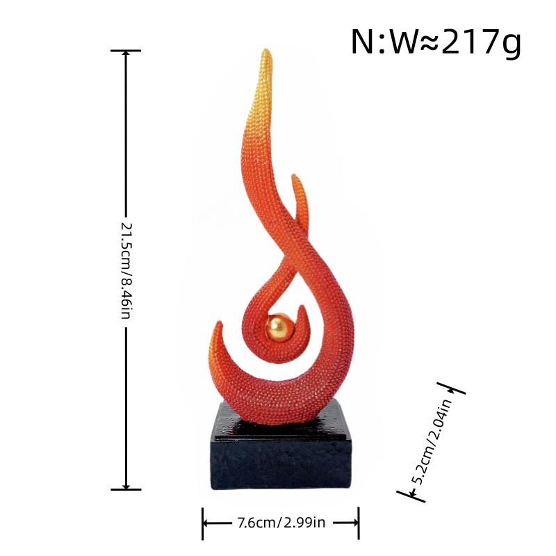 Modern Abstract Resin Desktop Ornament Flame Play Pearl Sculpture Office Living Room Bar Entryway Decor