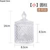 European Style Crystal Glass Storage Jar Creative Candy Jar Home Desktop Jewelry Cosmetic Swab Box Candle Holder Home Decoration