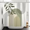 Abstract Bohemian Shower Curtains Medieval Arch Sun Leaf Modern Minimalist Line Geometric Decorative Bathroom Waterproof Curtain