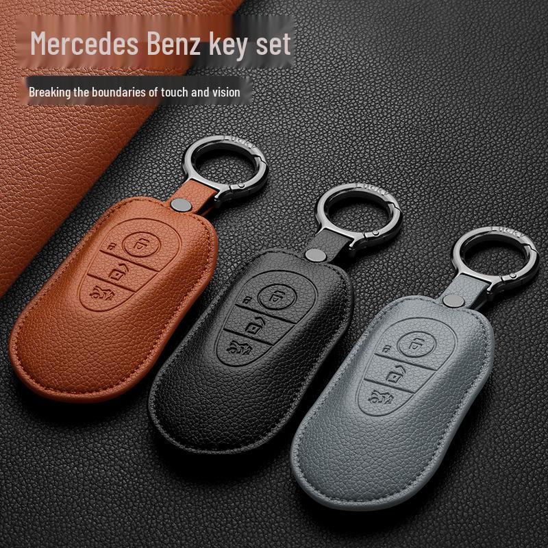 Mercedes-Benz Key Case Set for E-Class, C-Class, E300L, GLC300, C260L, S-Class, and GLE - Unisex Shell Buckle Accessory.