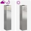 Solar LED Path Light 2 Pcs Silver Stainless Steel