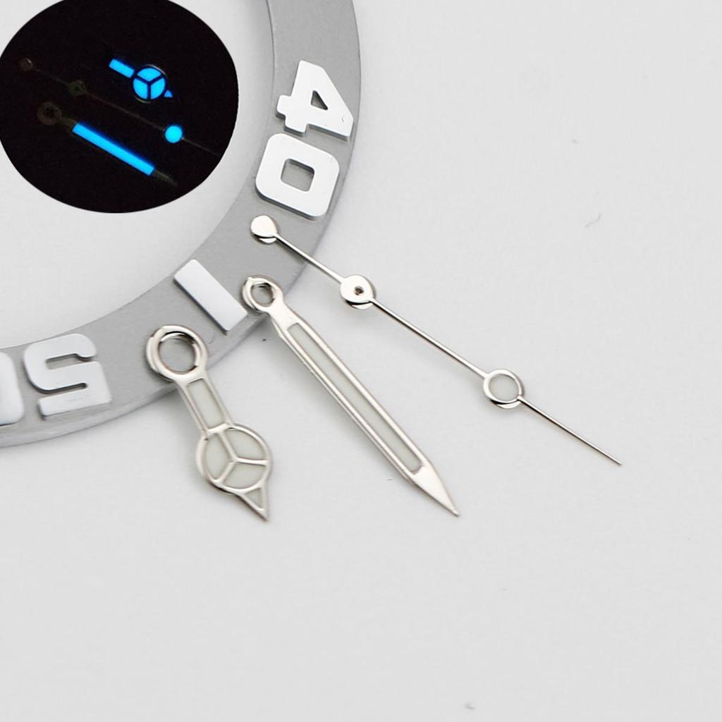 NH35 NH36 Polished Hands Watch Pointer 8*12*13.5mm Rose Gold Silver Hands Diver Aiguille Hands C3 Blue Green Luminous