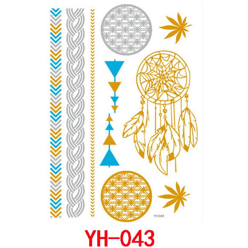 Bronzing Tattoo Sticker, Metal Waterproof Tattoo Sticker, Tattoo