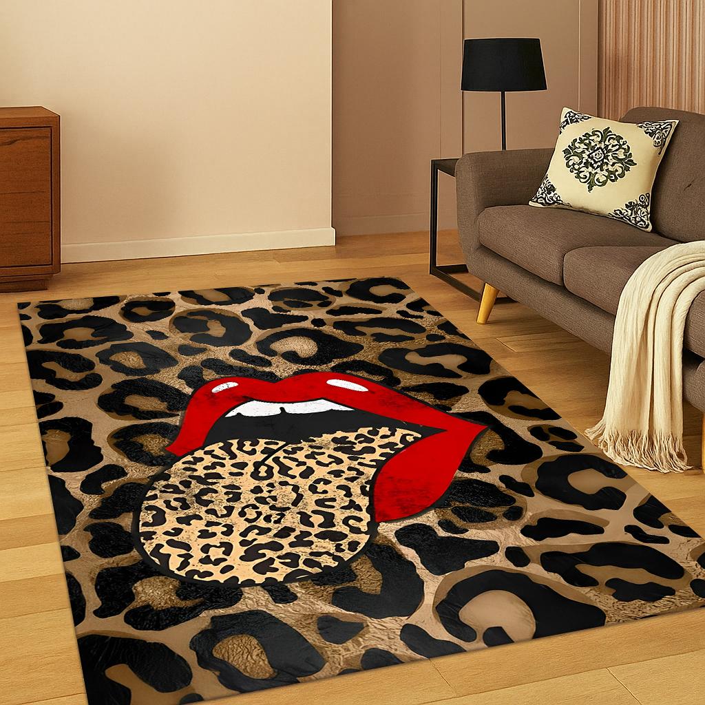 3D Zebra Stripe Leopard Print Tiger Stripe Carpet Rug for Playroom Bedroom Living Room Sofa Doormat Decor, Kid Game Non-slip Mat