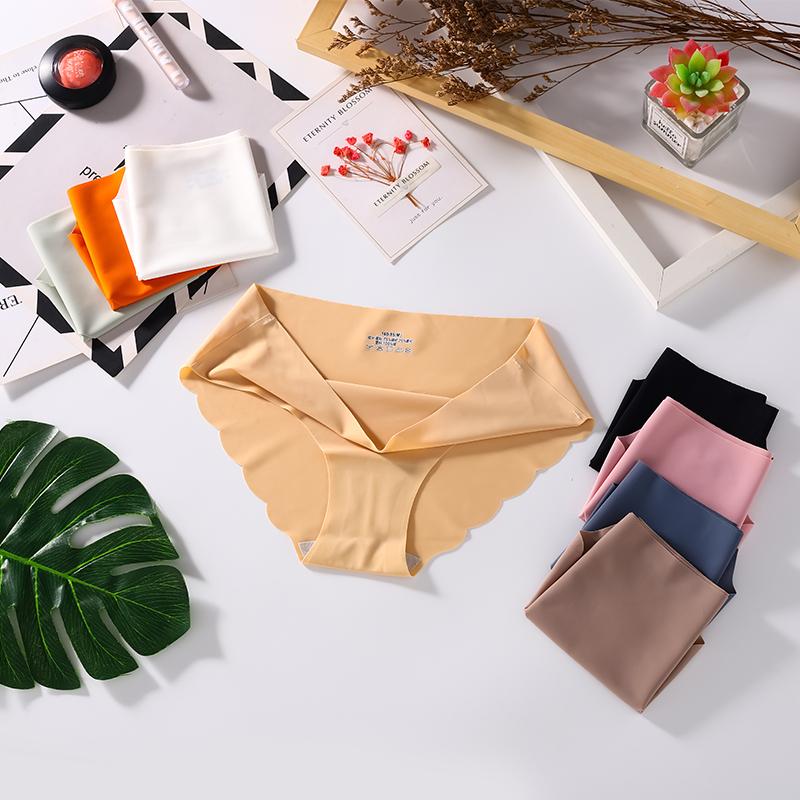 3Pcs Frauen Eis Seide Höschen M-XL Low-rise Briefs Komfortable Damen Nahtlose Unterwäsche Sexy Unterhosen Weibliche Dessous Dessous